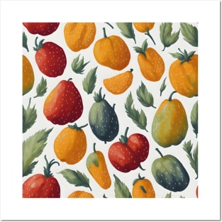 fruits pattern design, fruits illustration Posters and Art